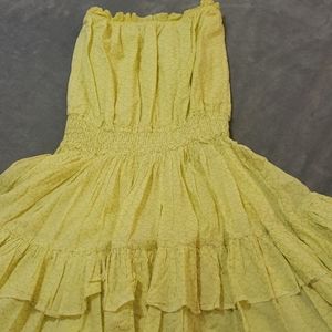 Moda internacional yellow and silver dots dress